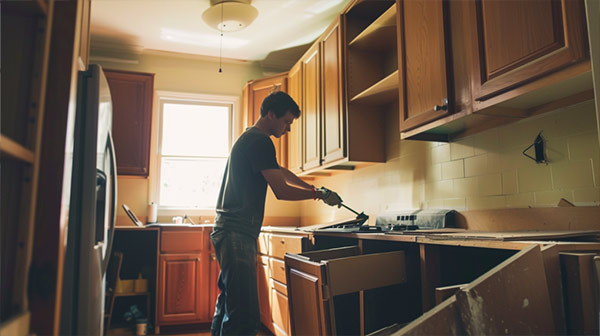 remove kitchen cabinets